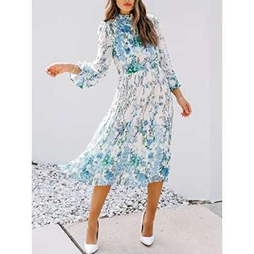 Elegant ANRABESS Floral Midi Dress for Women - Perfect for Any Occasion