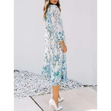 Elegant ANRABESS Floral Midi Dress for Women - Perfect for Any Occasion