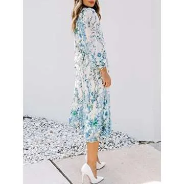Elegant ANRABESS Floral Midi Dress for Women - Perfect for Any Occasion