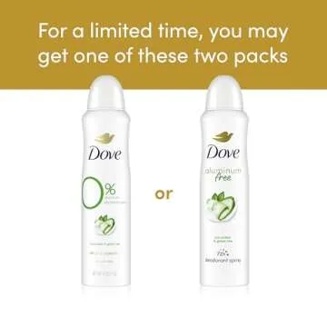 Dove Deodorant Spray Cucumber & Green Tea For 48 Hour Protection Aluminum Free Deodorant 4 oz