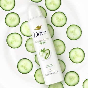 Dove Deodorant Spray Cucumber & Green Tea For 48 Hour Protection Aluminum Free Deodorant 4 oz