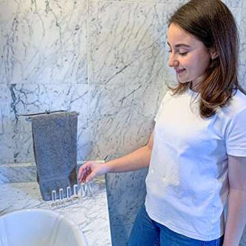 FROG SAC 6 Rod Ring Holder Jewelry Stand, Clear Acrylic Ring Display Organizer For Girls Room, Small Cylinder Storage For Multiple Rings For Women