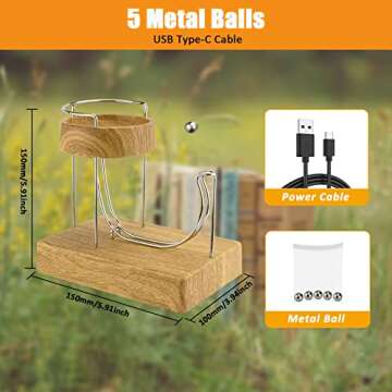 Magoog Perpetual Motion Machine, Kinetic Art Perpetual Motion Device, Stable Electromagnetic Drive with Lower Sound, Educational Gadget for Teaching, Science Physics Gadget for Office