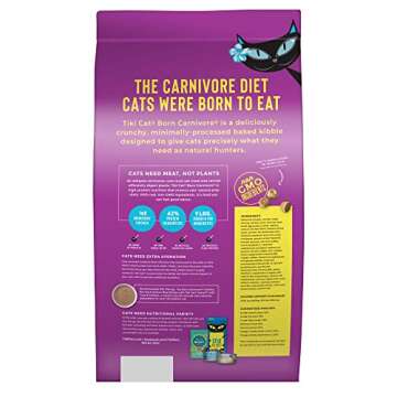 Tiki Cat Born Carnivore High Protein Dry Cat Food - Grain-Free Baked Kibble, 11.1 lbs
