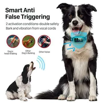 Dog Bark Collar, FAFAFROG Rechargeable Smart Collar, Anti Barking Training Collar with 5 Adjustable Sensitivity Beep Vibration Shock, Bark Collar for Large Medium Small Dogs (Clear)