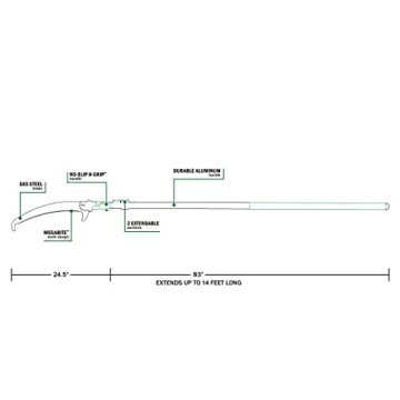 Hooyman 14ft Heavy Duty Pole Saw Megabite Teeth