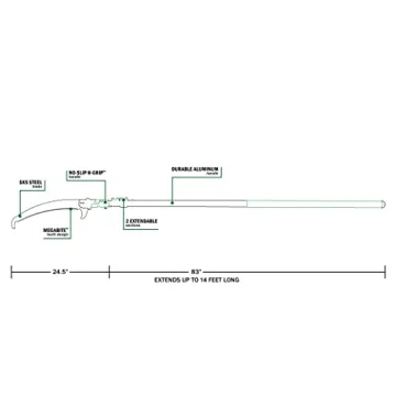 Hooyman 14ft Heavy Duty Pole Saw Megabite Teeth