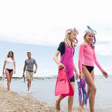 U.S. Divers Junior Regal Kids Swimming Mask and Dry Top Snorkel Youth Combo Set, Fun Purple