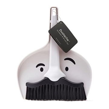 Peleg Design Dustache Mini Broom & Dustpan Set - Fun & Functional Cleaning