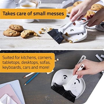 Peleg Design Dustache Mini Broom Dustpan Set Mustache Fun