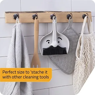 Peleg Design Dustache Mini Broom Dustpan Set Mustache Fun