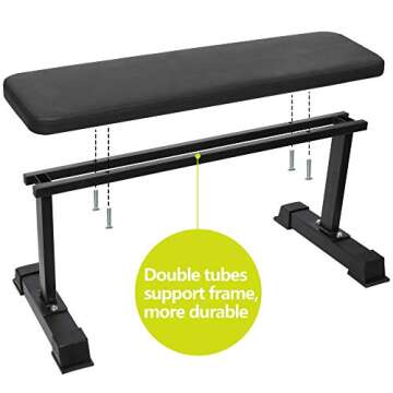 ZENY Flat Weight Bench for Home Gym and Fitness Training