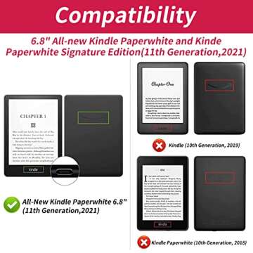 BFSEROBJ Case for 6.8" Kindle Paperwhite 11th Generation 2021 and Kindle Paperwhite Signature Editio...