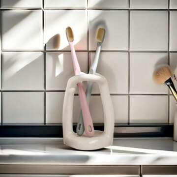 East–BrightenZF Handmade Ceramic Holder Stand for Toothbrushes, Makeup Brushes, and Pens - Minimal...