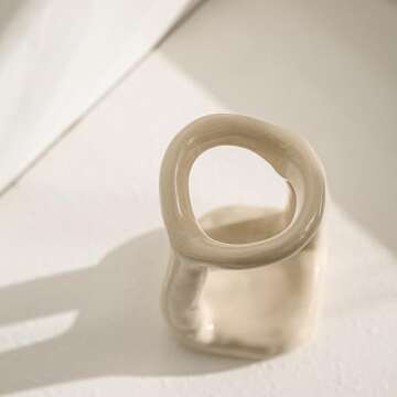 East–BrightenZF Handmade Ceramic Holder Stand for Toothbrushes, Makeup Brushes, and Pens - Minimalist Design for Bathroom Vanity and Countertops Decor (Milky White)