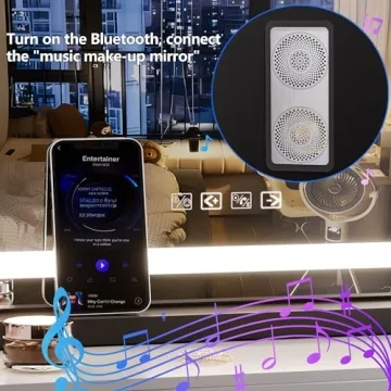 HASIPU Vanity Mirror with 3 Lighting Modes and Bluetooth