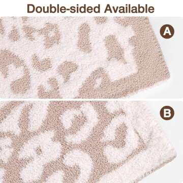Soft Fuzzy Fluffy Leopard Knit Throw Blanket, Cozy Plush Reversible Blanket for Couch Sofa Bed (Pink)