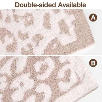 Soft Fuzzy Fluffy Leopard Knit Throw Blanket, Cozy Plush Reversible Blanket for Couch Sofa Bed (Pink)