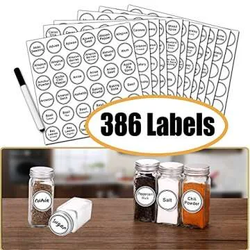 SWOMMOLY Spice Jar Set with 25 Glass Jars and Labels