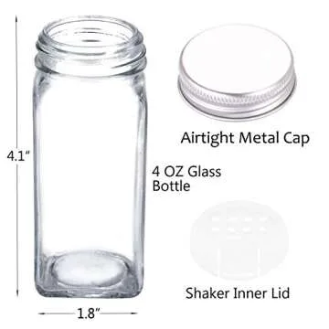 SWOMMOLY Spice Jar Set with 25 Glass Jars and Labels