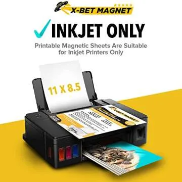 X-bet MAGNET Inkjet-Optimized Printable Magnetic Sheets - 8.5x11 Magnet Paper for DIY Stickers, Decorations, Labels - Easy to Print, Cut & Create Your Own Magnets (Glossy, 5pcs)