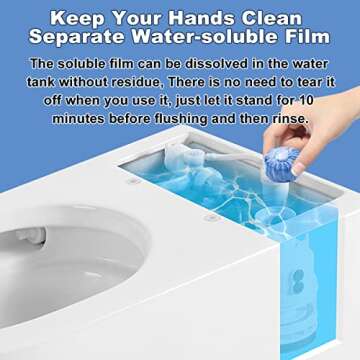 KIISIISO Multipurpose Bathroom Cleaners, 54 Pack Commercial & Household Toilet Bowl Cleaners, Blue T...