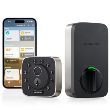 ULTRALOQ Bolt Fingerprint Smart Lock - Works with Apple HomeKit - Built-in WiFi Keyless Entry Door L...