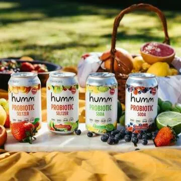 Humm Sparkling Probiotic Soda Variety Pack, Lemon Lime & Berry Cream, Zero Sugar, Zero Calorie, 2 Billion Probiotics, Vitamin C, D, and B12, 12 fl oz (12 Pack)