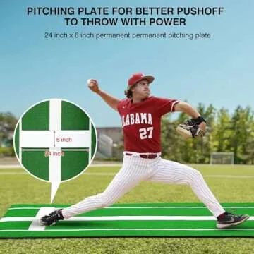 AMSOAN Softball Pitching Mat 10' x 3' Durable Antislip