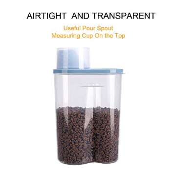 GreenJoy 2 Pack 2lb/2.5L Pet Food Storage Container with Measuring Cup, Can Covers and Bowl for Smal...
