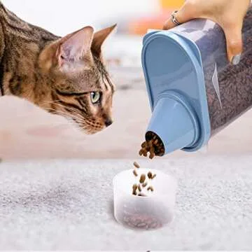 GreenJoy 2 Pack Pet Food Storage Containers with Measuring Cups