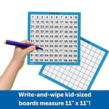 Learning Resources Laminated Hundred Boards, Dry-Erase Counting Aid, Set of 10, Multicolor, Model:LER0375
