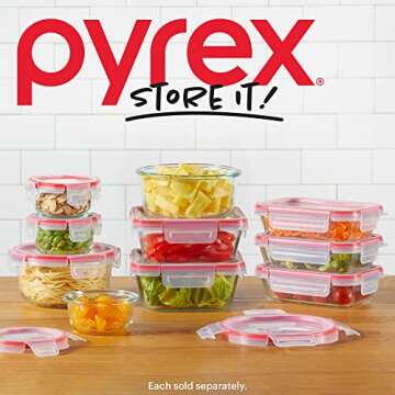 Pyrex Freshlock 3-Pack Glass Food Storage Containers Set