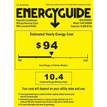 Koldfront CAC10000W 10000 BTU Casement Air Conditioner