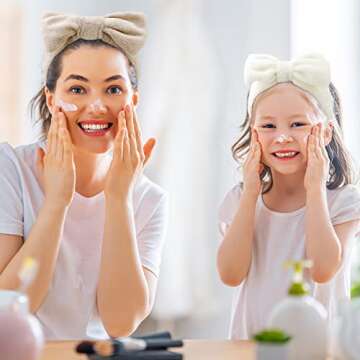 WHAVEL 6 Pack Spa Makeup and Facial Microfiber Bow Headbands - Fluffy Hair Bands for Skincare and Face Washing (Type 16)