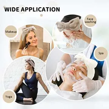 WHAVEL 6 Pack Spa Makeup and Facial Microfiber Bow Headbands - Fluffy Hair Bands for Skincare and Face Washing (Type 16)