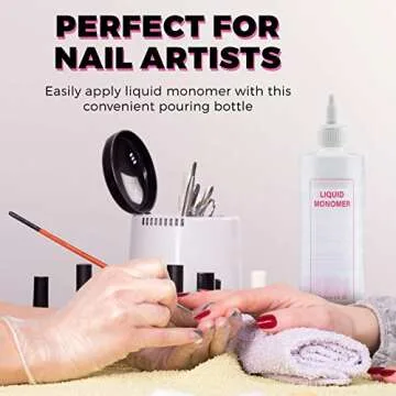 Empty Bottle for Liquid Monomer Twist Top Applicator Squeeze Bottle with Measurements 8oz By Alpree