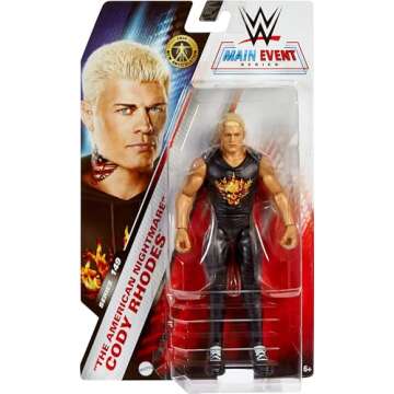 Mattel WWE Action Figure, 6-inch Collectible Cody Rhodes with 10 Articulation Points & Life-Like Look