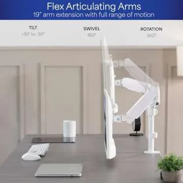 VIVO Dual Pneumatic Monitor Mount for 17 to 32 inch Displays