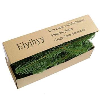 Elyjhyy 30pcs Artificial Pine Branches Green Plants Pine Needles DIY Accessories for Garland Wreath Christmas and Home Garden Decor