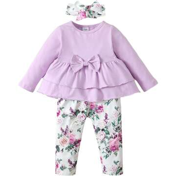 XUANHAO Baby Girl Clothes Set - Toddler Fall Winter Outfits 3-24M