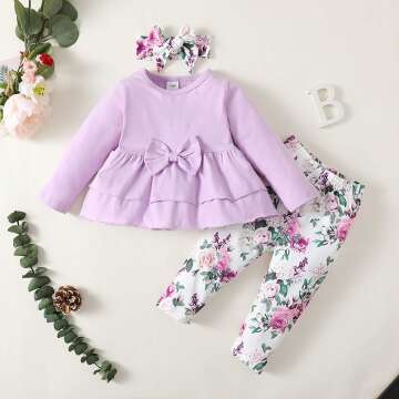 XUANHAO Baby Girl Clothes Set for Fall Winter 3-24M
