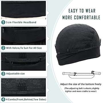 GOWIT Short Headband Wig 10 Inch Bob Headband Wigs for Black Women Glueless Half Wigs Heat Resistant Synthetic Headband Wig for Cosplay Party Daily Use(10",HL6/30/27)