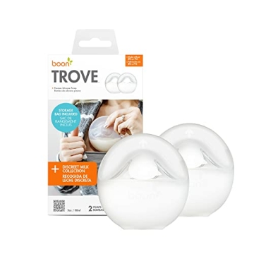 Boon TROVE Silicone Manual Breast Pump with Travel Pouch - Hands Free Breast Pump - Passive Breast M...