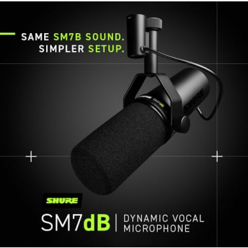 Shure SM7dB Microphone with Built-In Preamp for Streaming