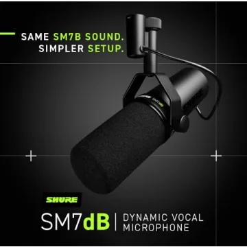 Shure SM7dB Microphone with Built-In Preamp for Streaming