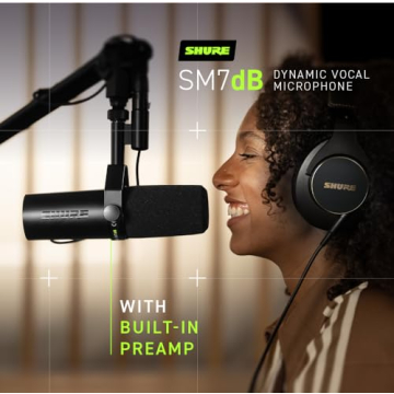 Shure SM7dB Microphone with Built-In Preamp for Streaming