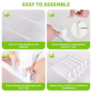 Drink Organizer for Fridge, Upgraded Soda Can Dispenser for Refrigerator with Fixed Clip, Automatic Fridge Drink Dispenser Holds up to 25 Cans, 5 Row