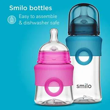 Smilo Anti-Colic Bottle Nipple, Medium Flow 5M+, 6-Pack