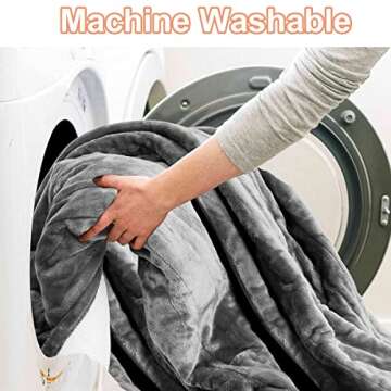 Lukasa Electric Throw Reversible Sherpa/Fleece Heated Blanket, Machine Washable,ETL Certified,5 Setting Levels 4 Hours Auto-Off, 50" x 60" (Gray)